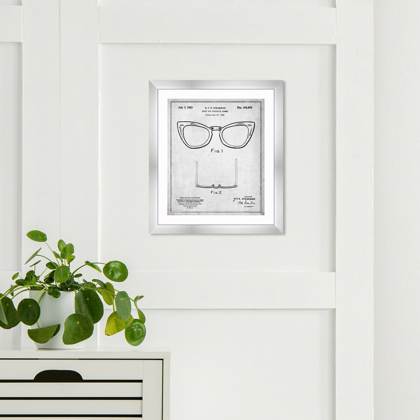 Hanging view of Ray-Ban Wayfarer Spectacle Frame 1953 featuring fashion and glam and accessories art.