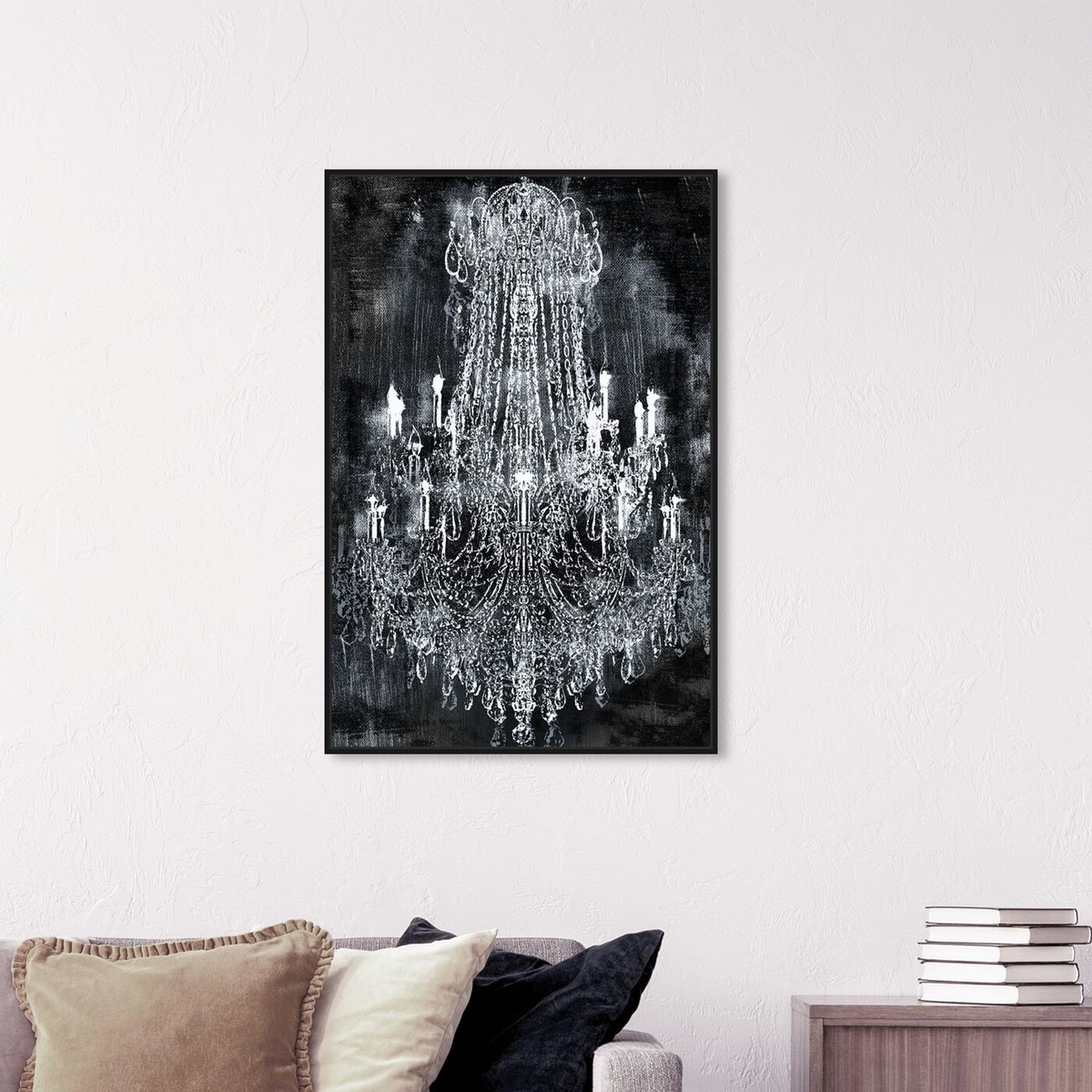 Hanging view of Crushed Velvet Chandelier featuring fashion and glam and chandeliers art.