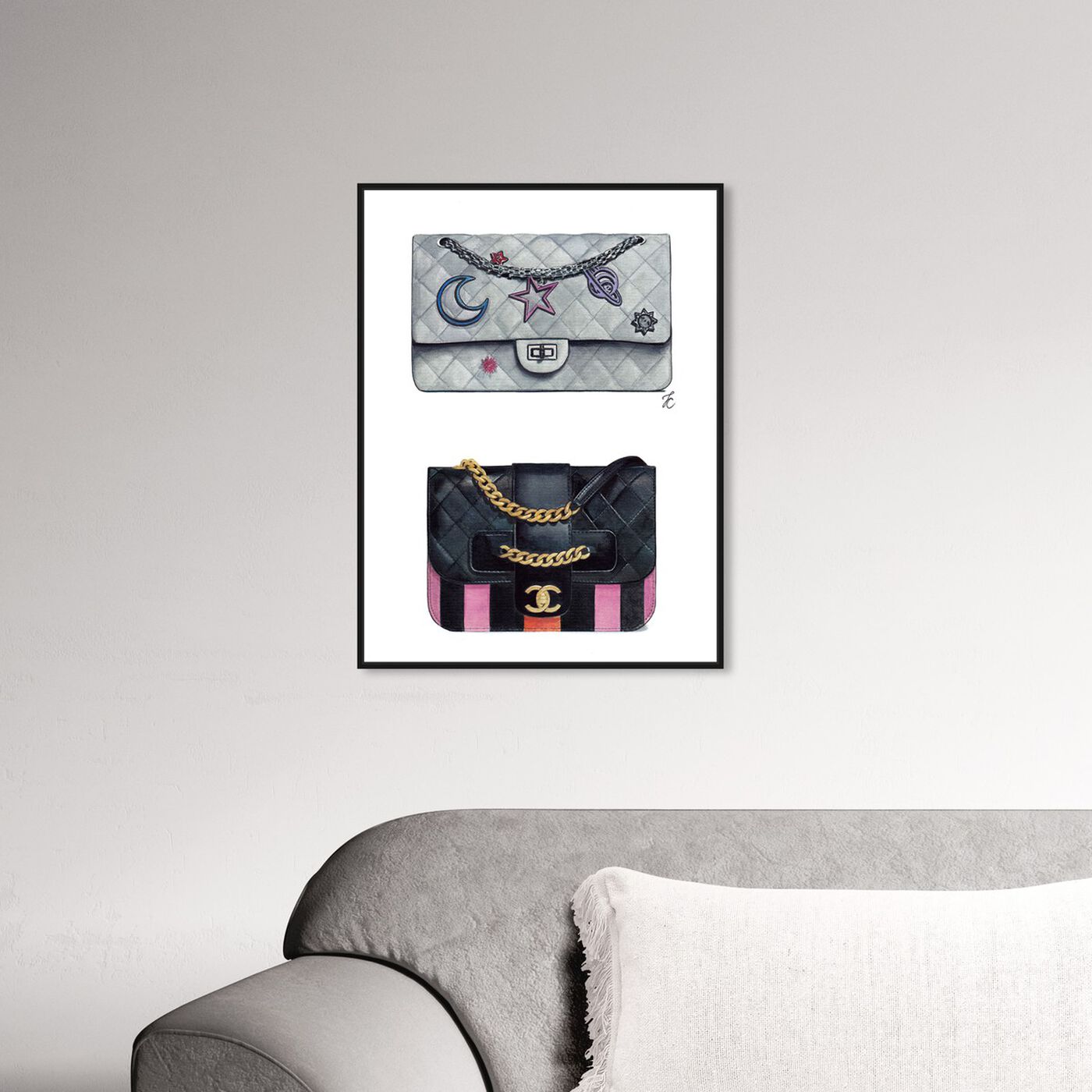 Hanging view of Doll Memories - Iconic Bag Beauty featuring fashion and glam and handbags art.