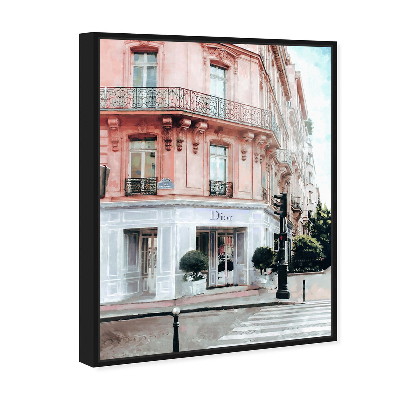 Angled view of Rue des Champs Elysees Boutique featuring fashion and glam and road signs art.