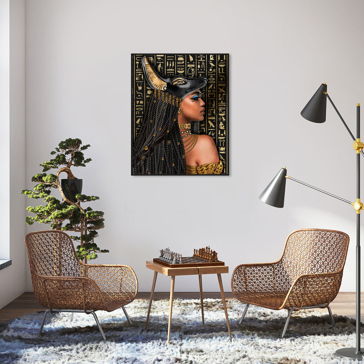 Hanging view of Faizia Goddess featuring people and portraits and portraits art.
