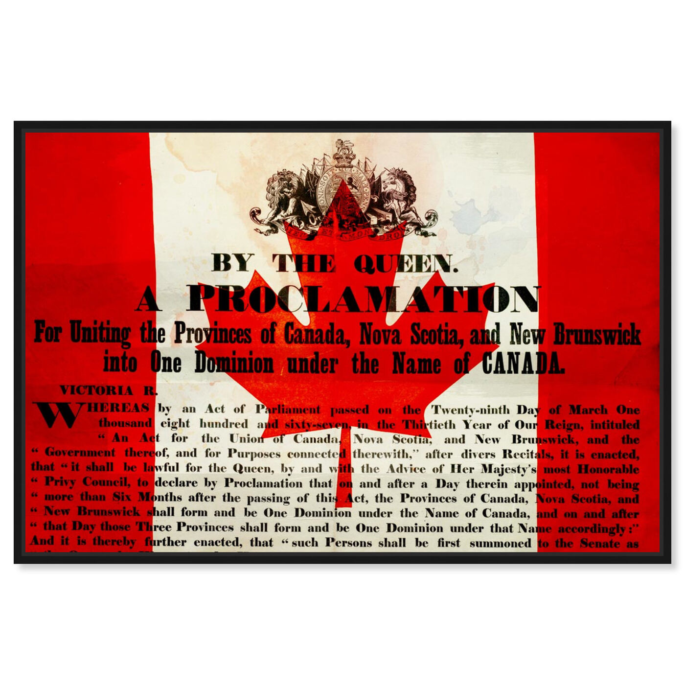 Front view of Proclamation of Canada featuring world and countries and north american cultures art.