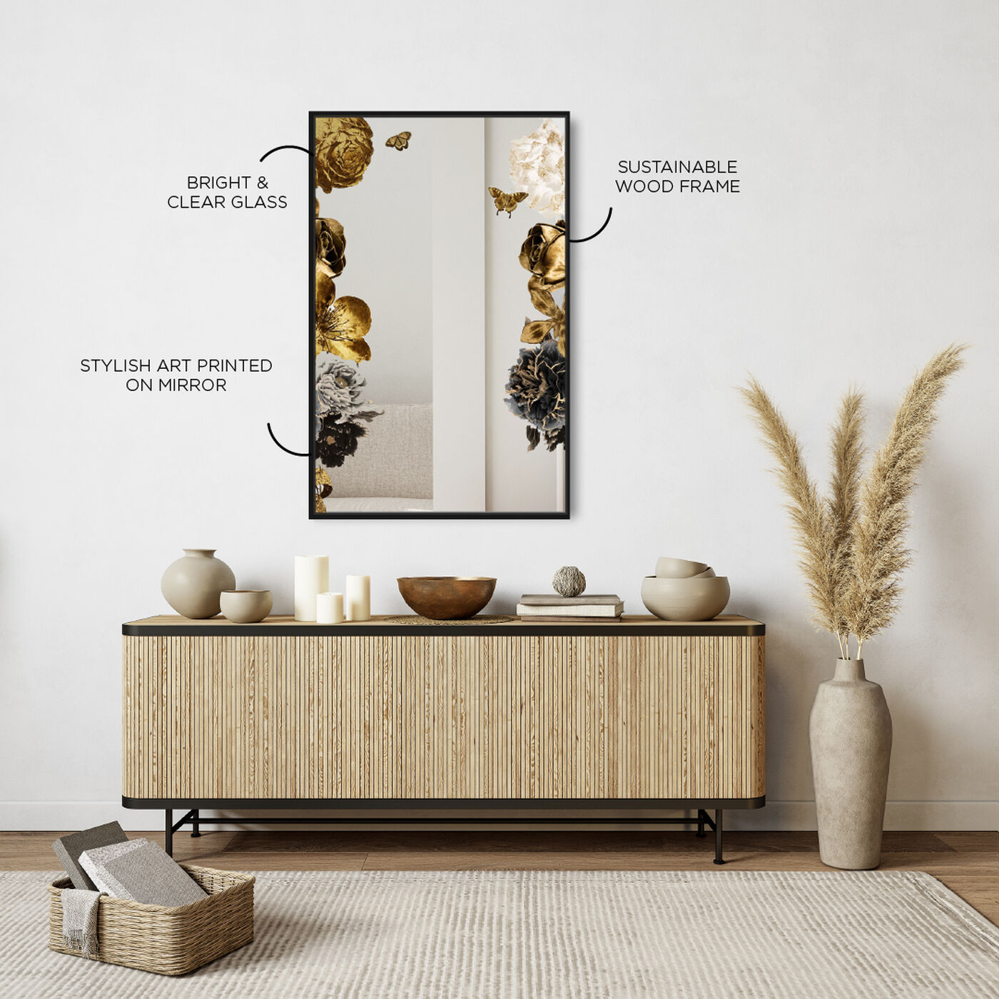 Golden Floral Love Mirror