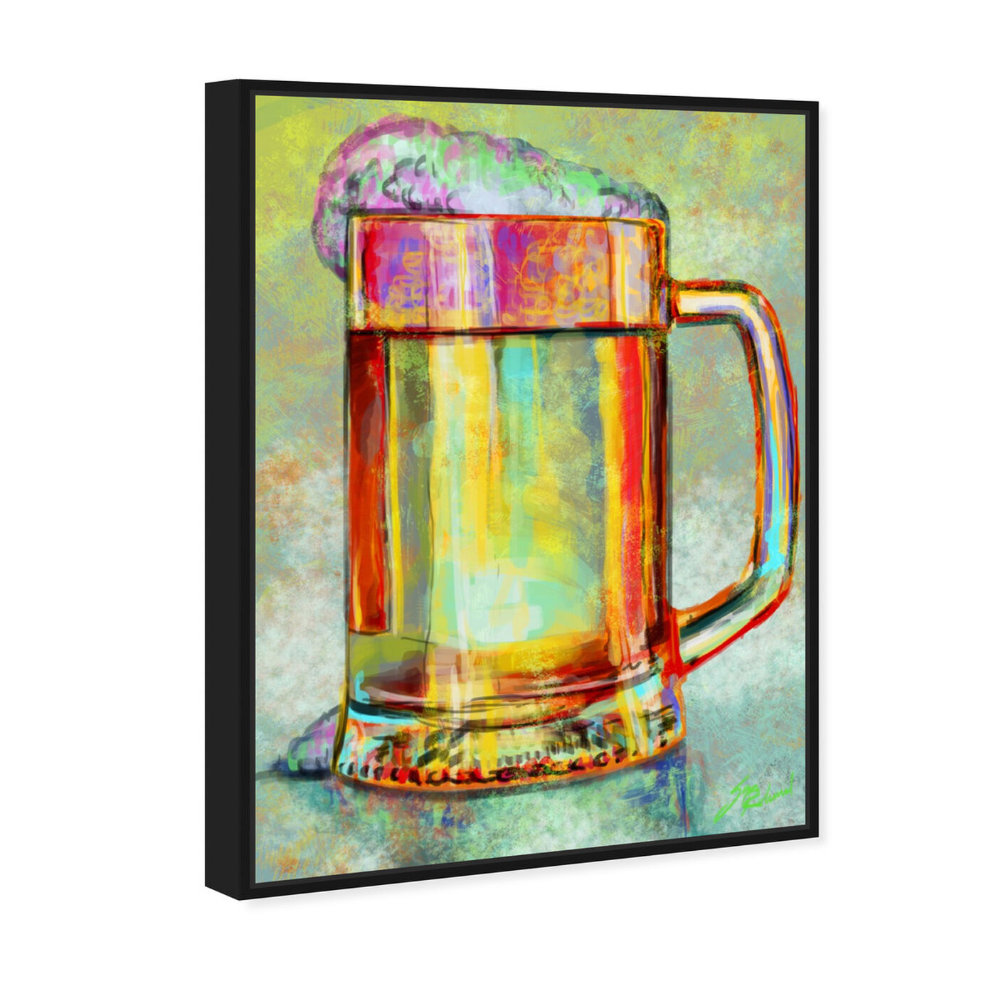 Angled view of Beer Mug featuring drinks and spirits and beer art.