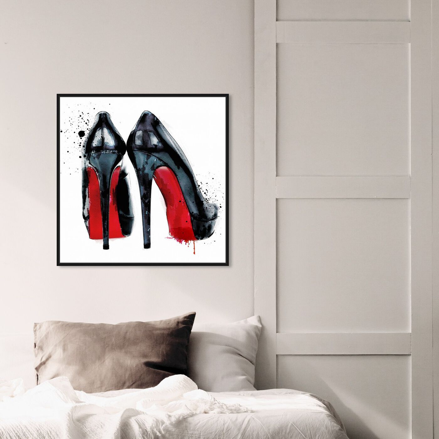 Hanging view of Red Soles II featuring fashion and glam and shoes art.
