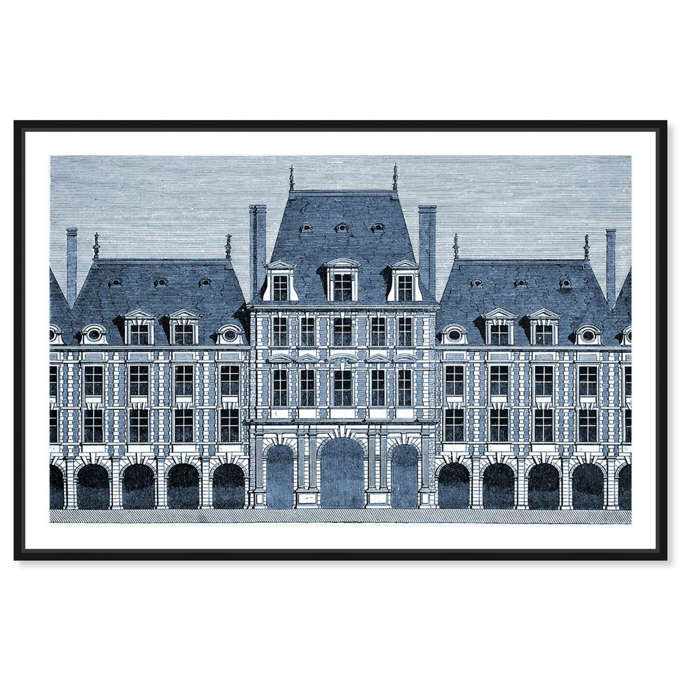 Front view of Place des Vosges 1864 featuring architecture and buildings and european buildings art.
