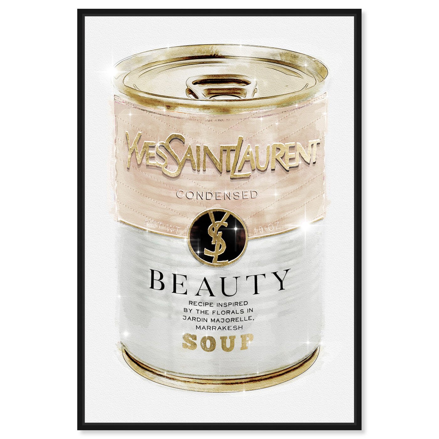 Front view of Yves Beauty Soup Can Nude featuring fashion and glam and cans art.
