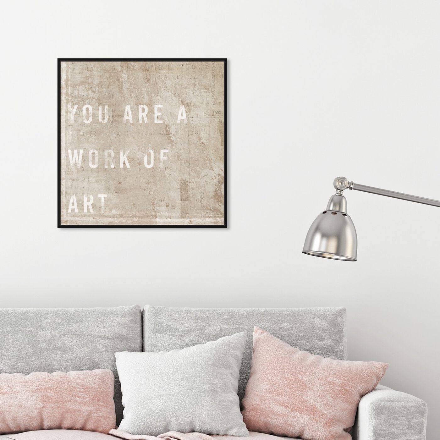 Hanging view of Work of Art featuring typography and quotes and beauty quotes and sayings art.