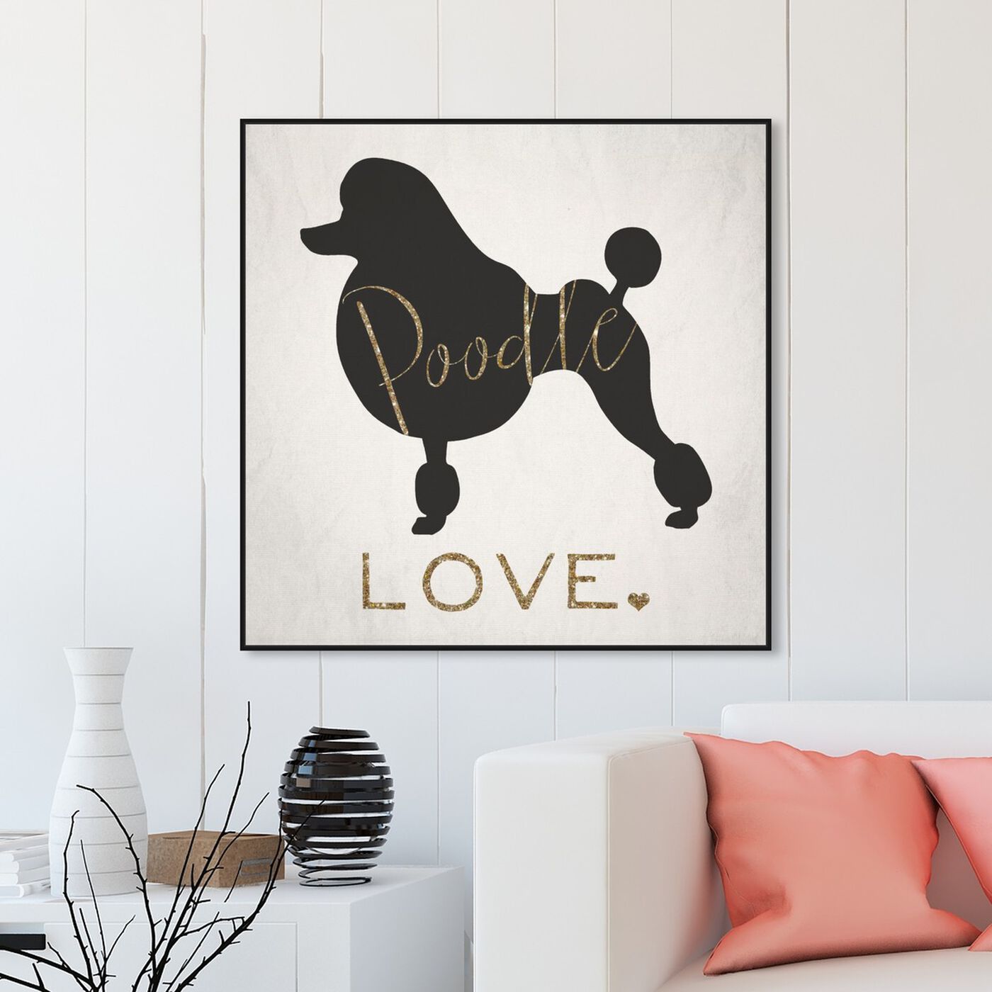 Hanging view of Poodle Love featuring animals and dogs and puppies art.