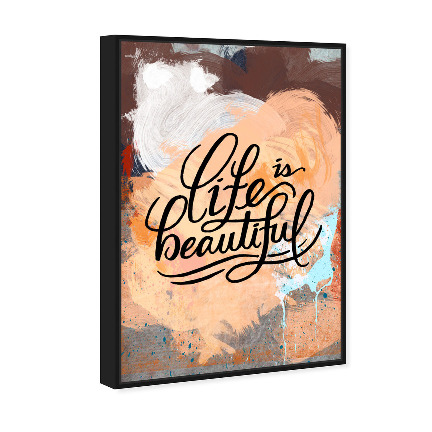 Angled view of Beautiful Colorful Life II featuring typography and quotes and beauty quotes and sayings art.