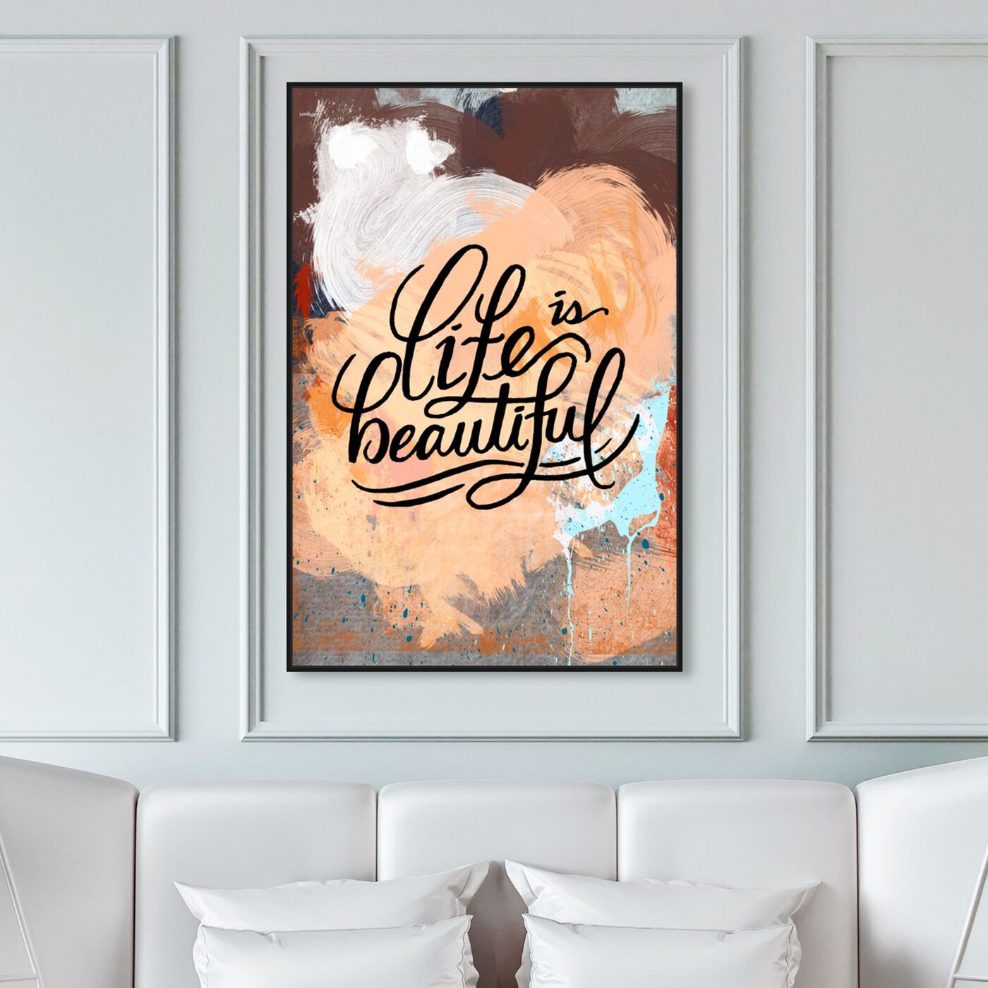 Hanging view of Beautiful Colorful Life II featuring typography and quotes and beauty quotes and sayings art.