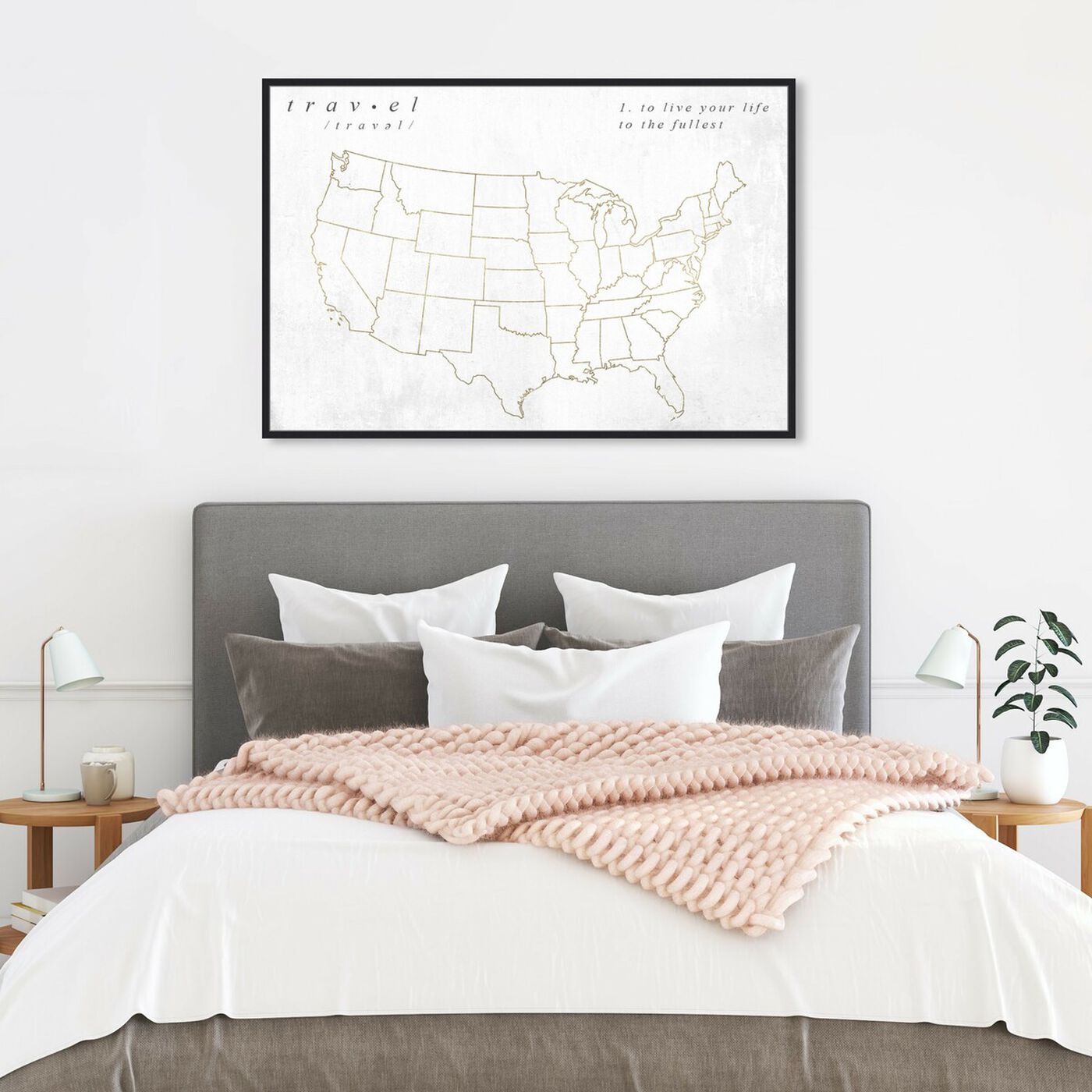 Hanging view of To Travel featuring maps and flags and american countries maps art.