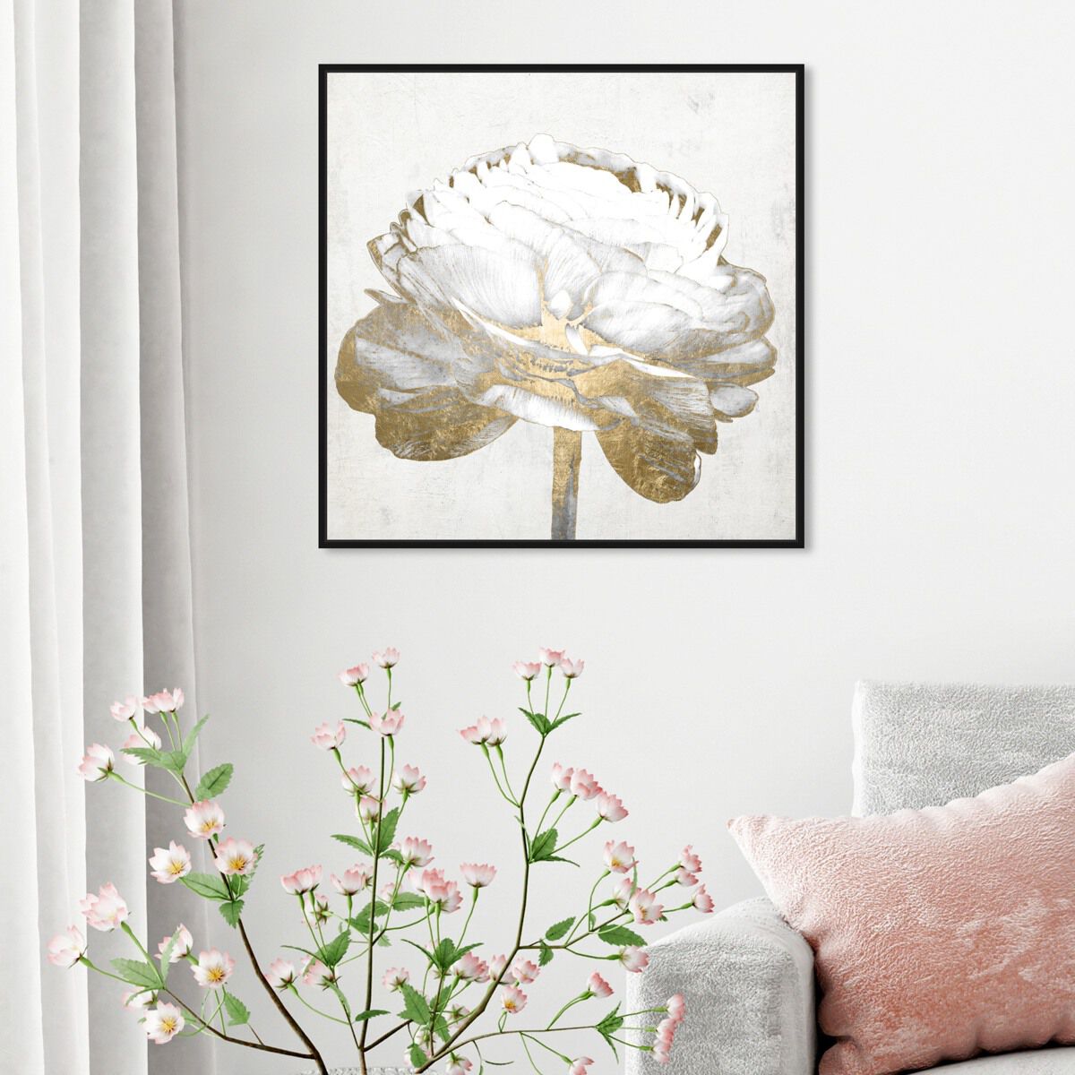 Gold and Light Floral II White
