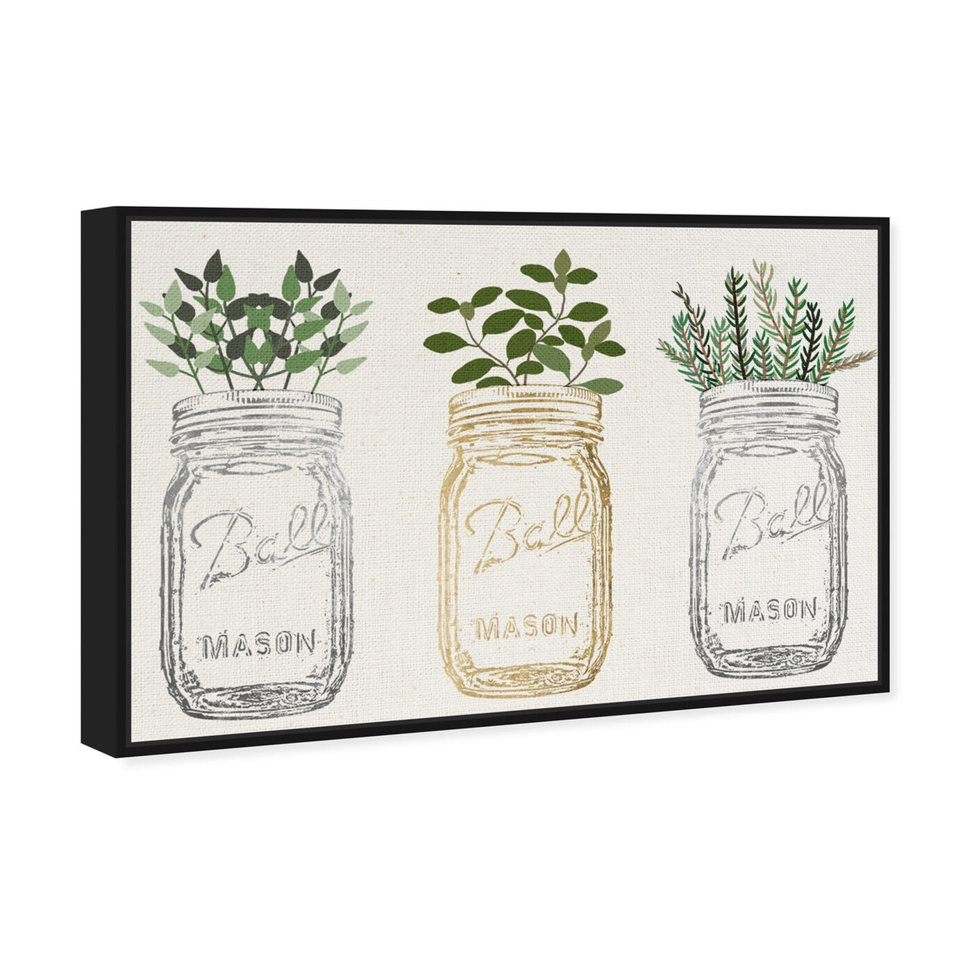 Angled view of Mason Jars and Plants featuring food and cuisine and kitchen art.