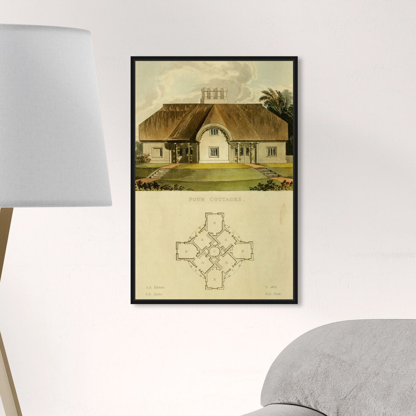 Hanging view of Four Cottages - The Art Cabinet featuring classic and figurative and realism art.