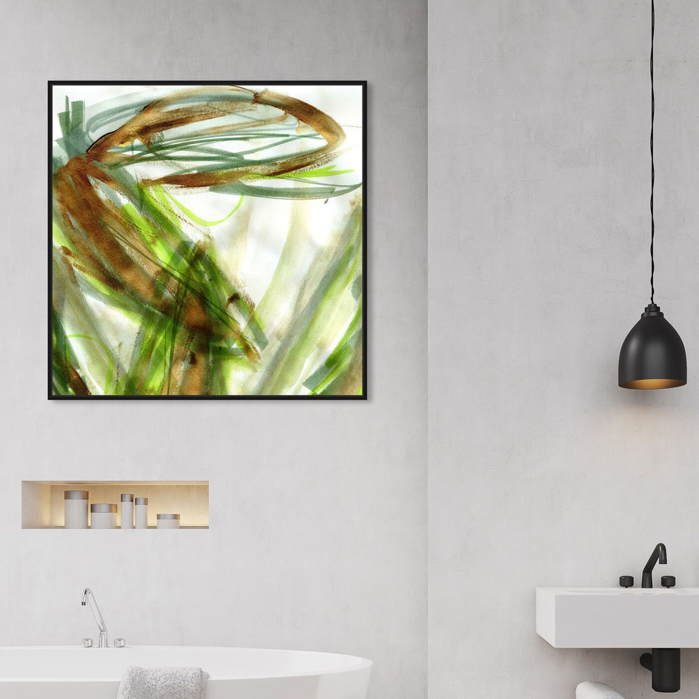 Hanging view of Palm Springs featuring abstract and flowers art.