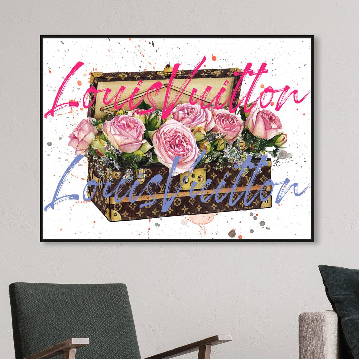 Hanging view of Doll Memories - Trunk of Roses II featuring fashion and glam and travel essentials art.