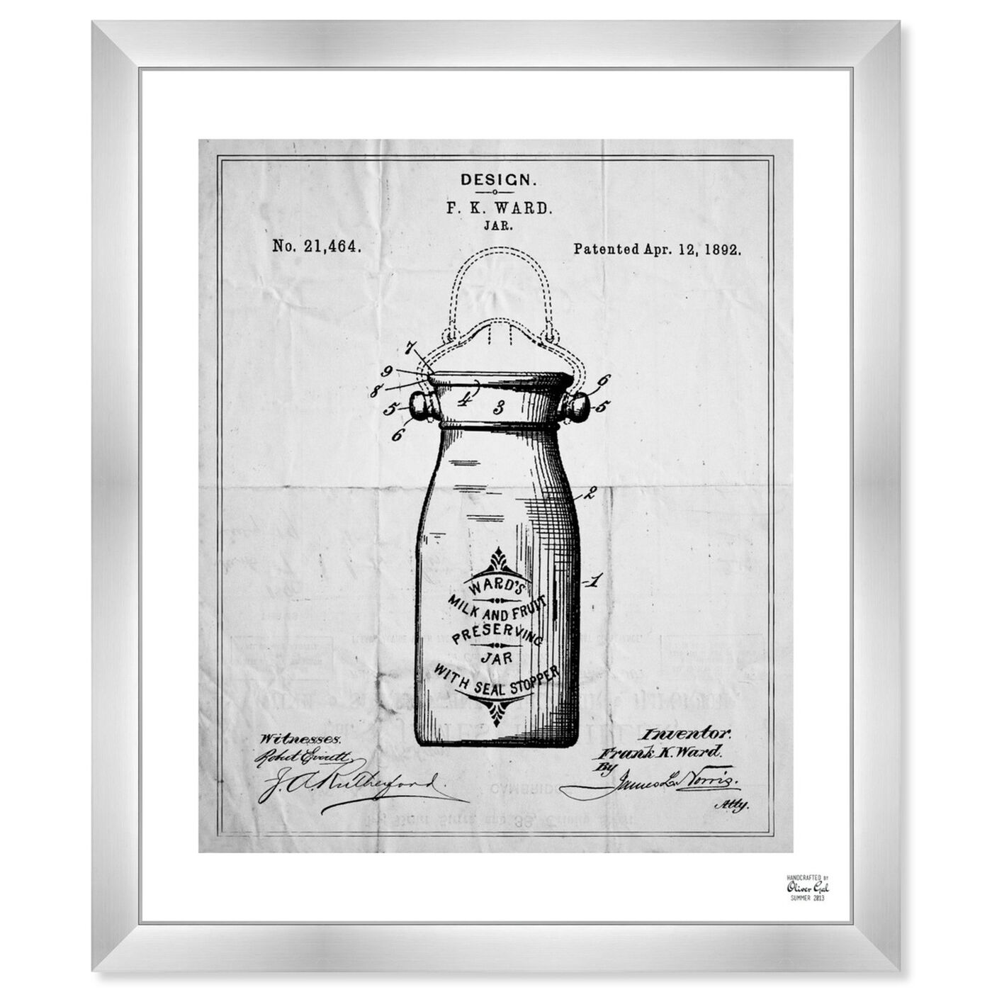 Front view of Preserving Jar 1892 featuring food and cuisine and cooking and chef art.
