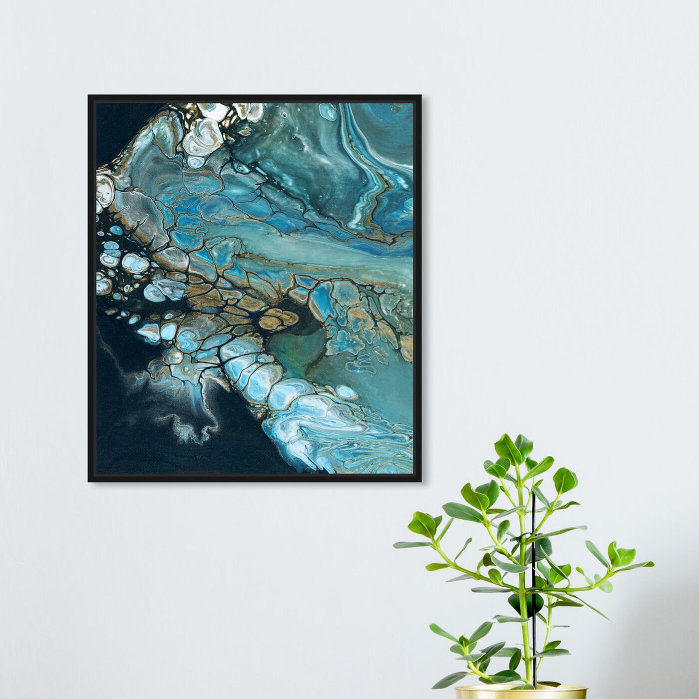 Hanging view of Inlet featuring abstract and crystals art.