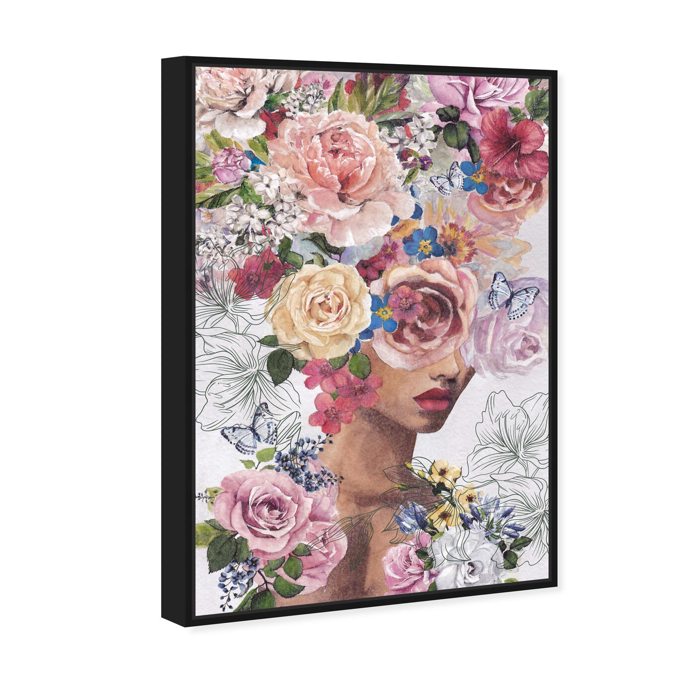 Angled view of Florals Design I featuring floral and botanical and florals art.