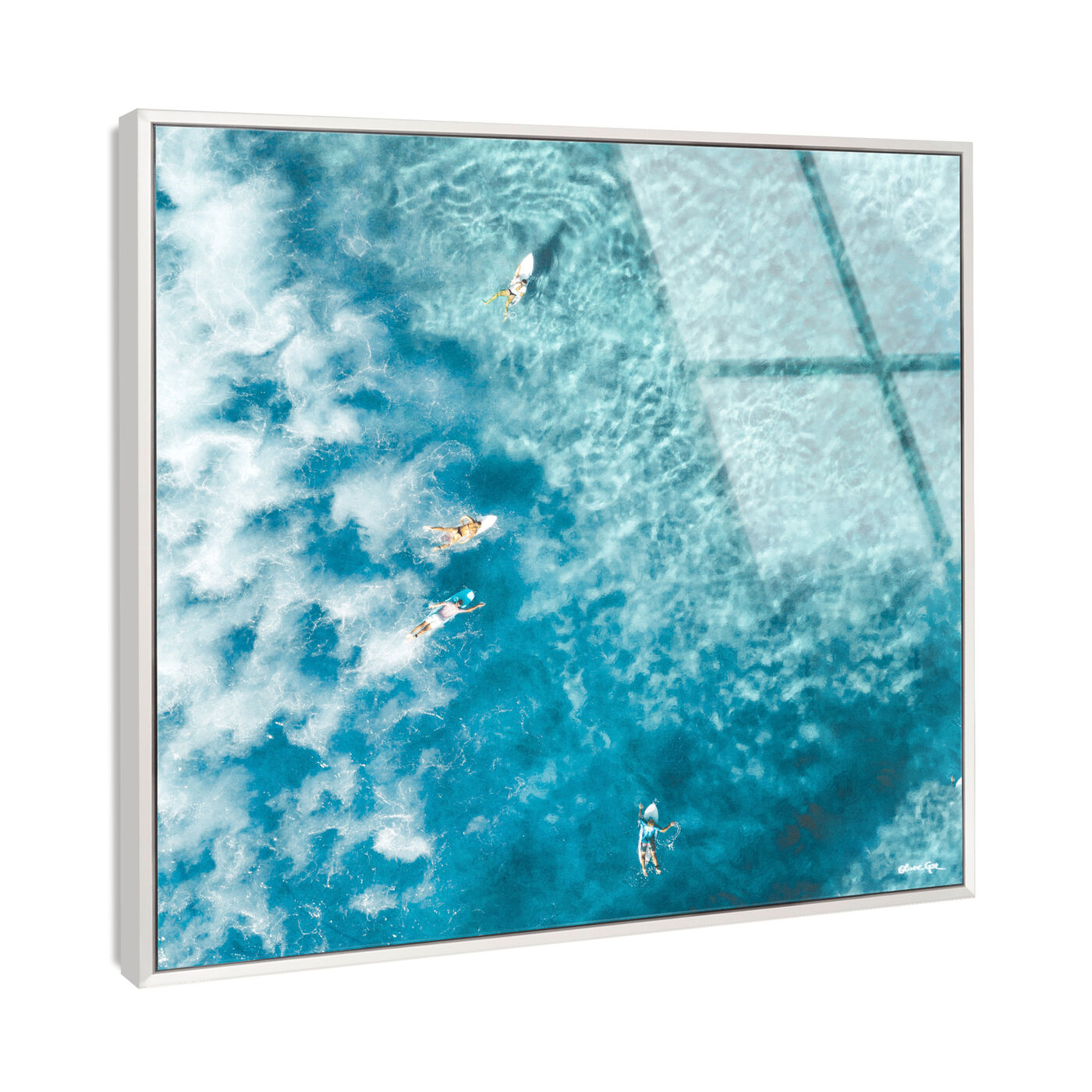 Surfing Seas - Framed Acrylic Art