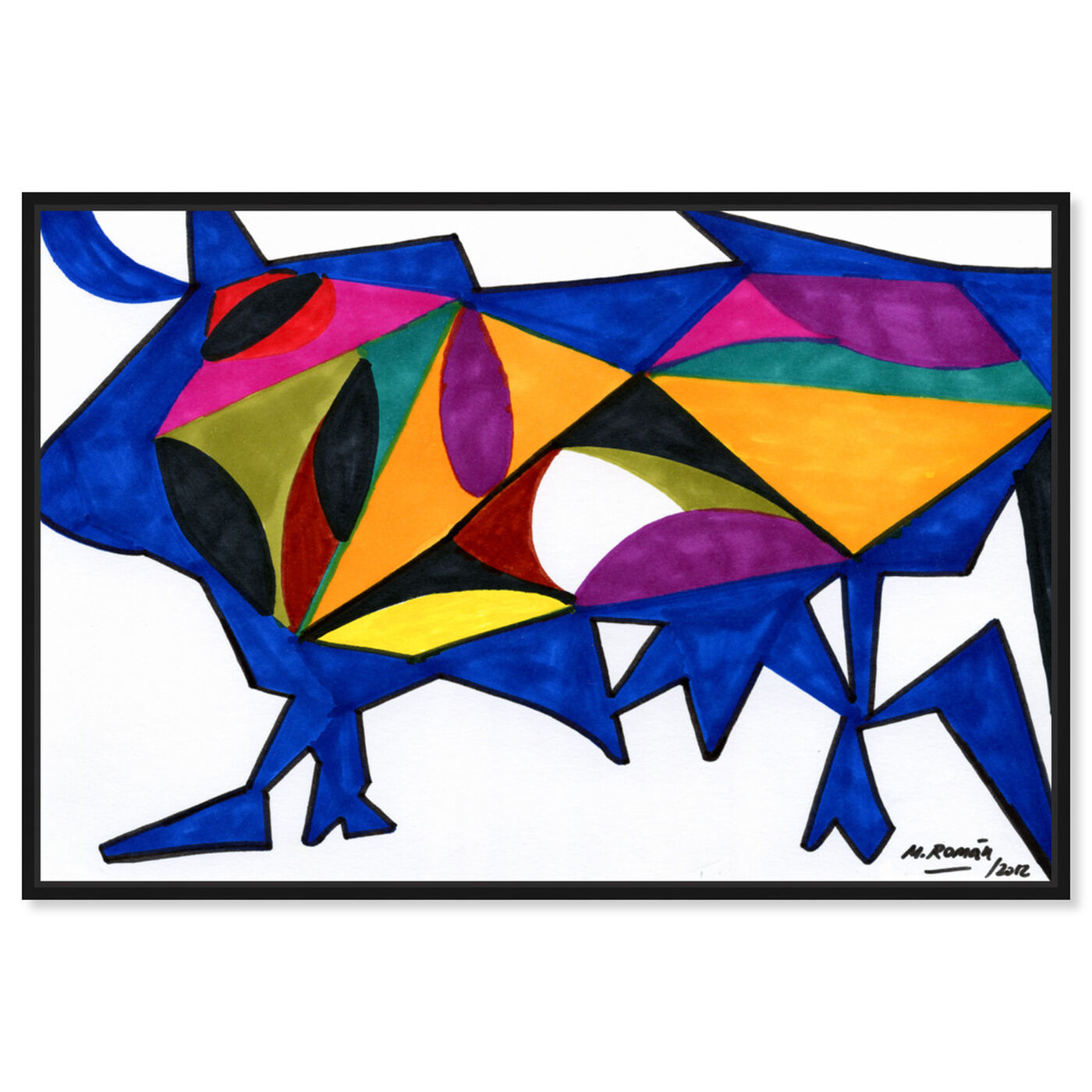 Front view of Bull Sunrise featuring abstract and shapes art.