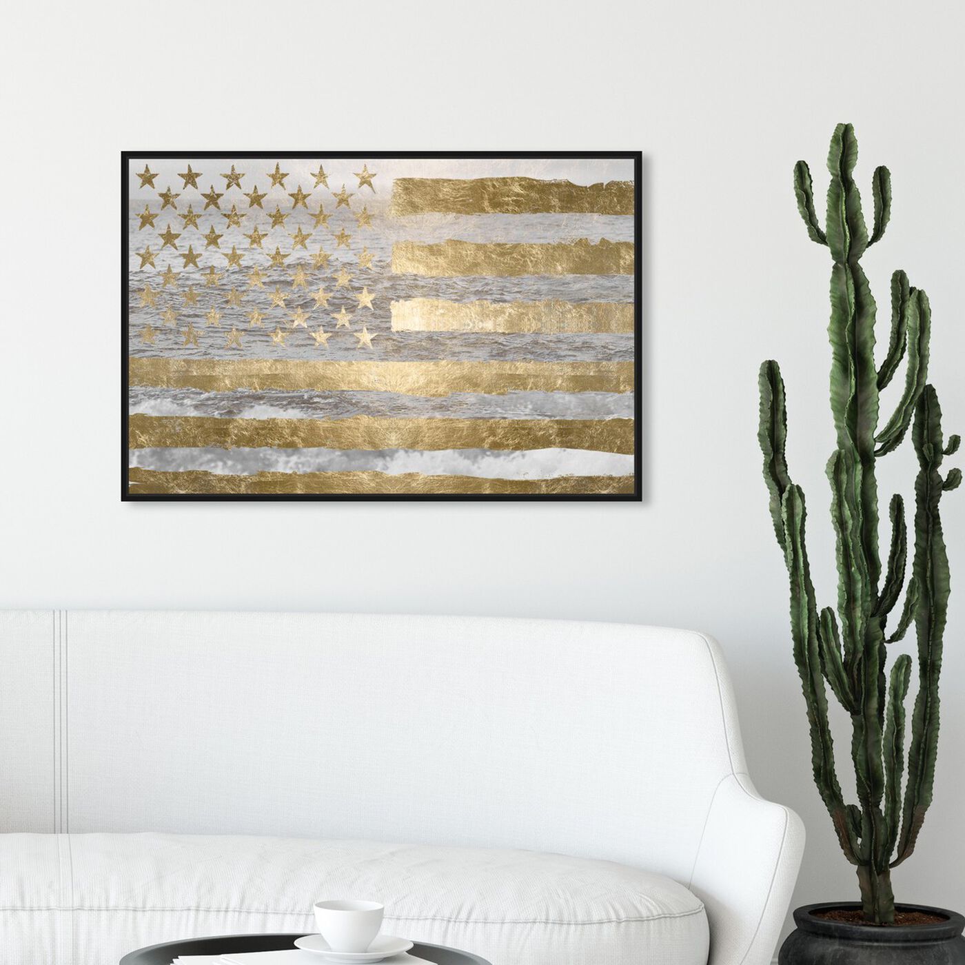 Hanging view of 20948 Rocky Freedom Golden Sea featuring nature and landscape and coastal landscapes art.
