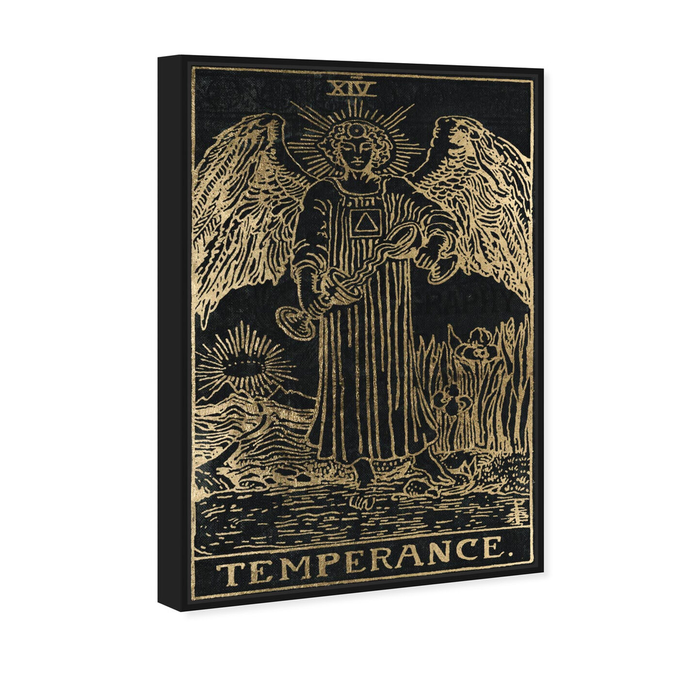 Angled view of Temperance Tarot featuring spiritual and religious and astrology art.
