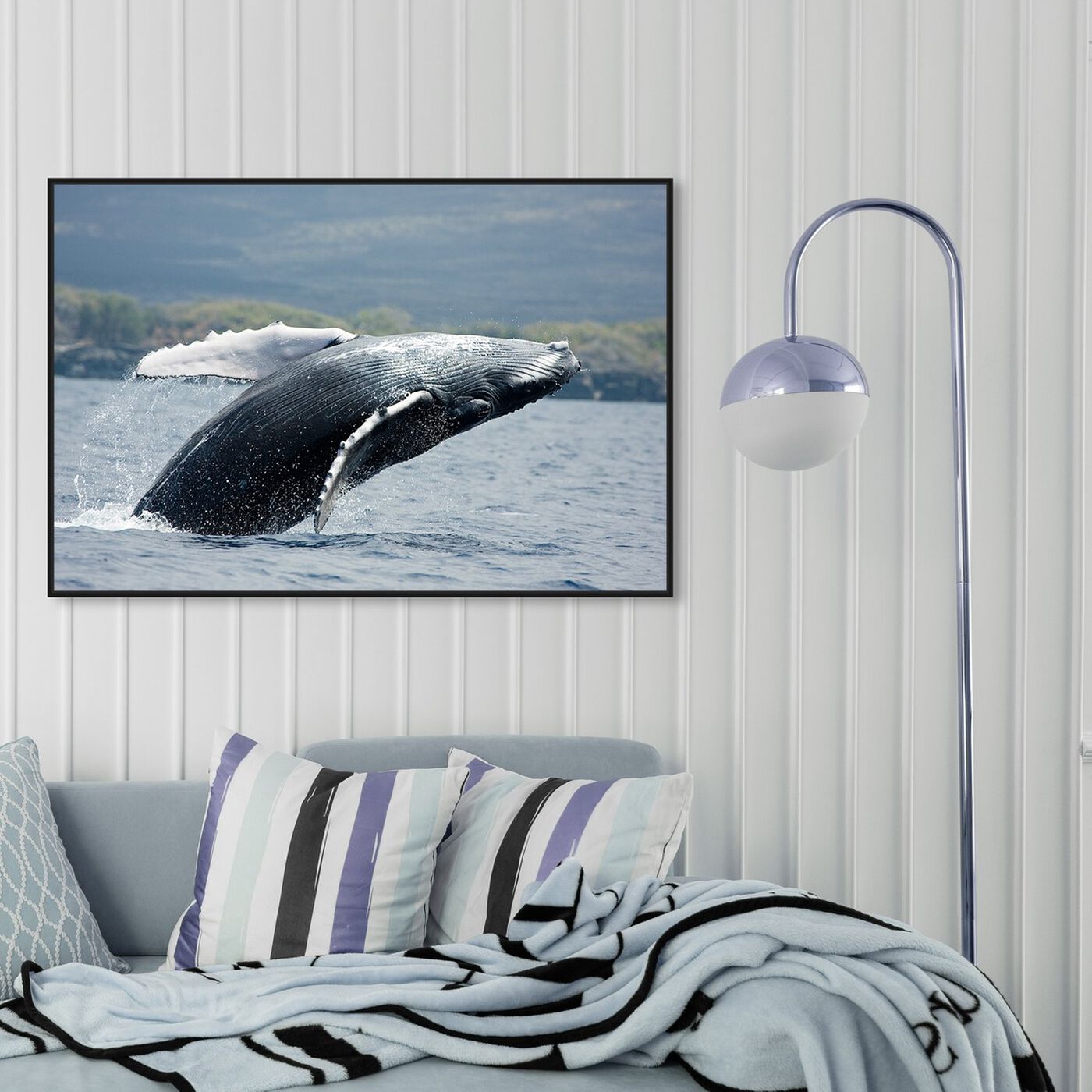 Hanging view of Humpback Whale by David Fleetham featuring animals and sea animals art.