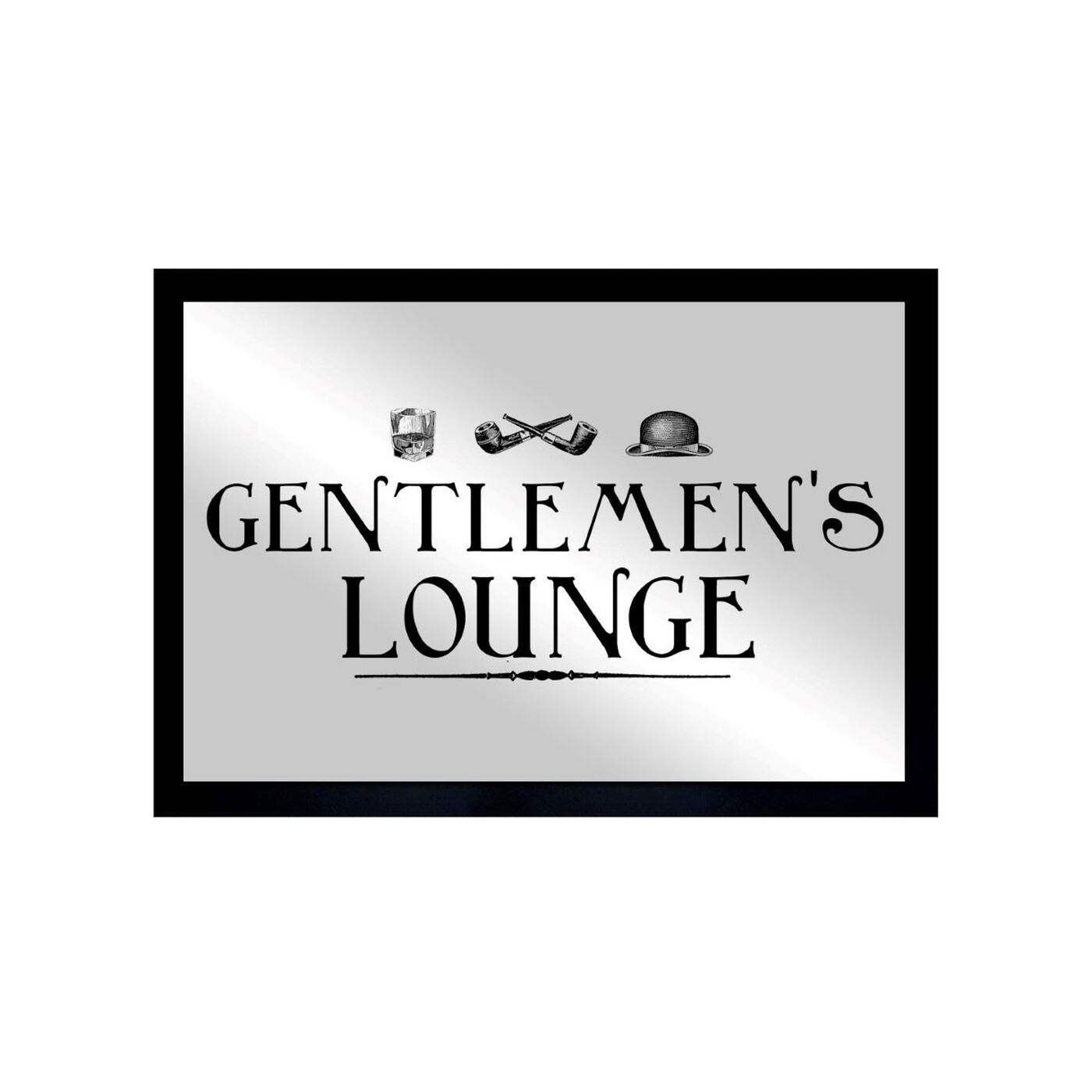 Front view of Gentlemen's Lounge II featuring typography and quotes and quotes and sayings art.