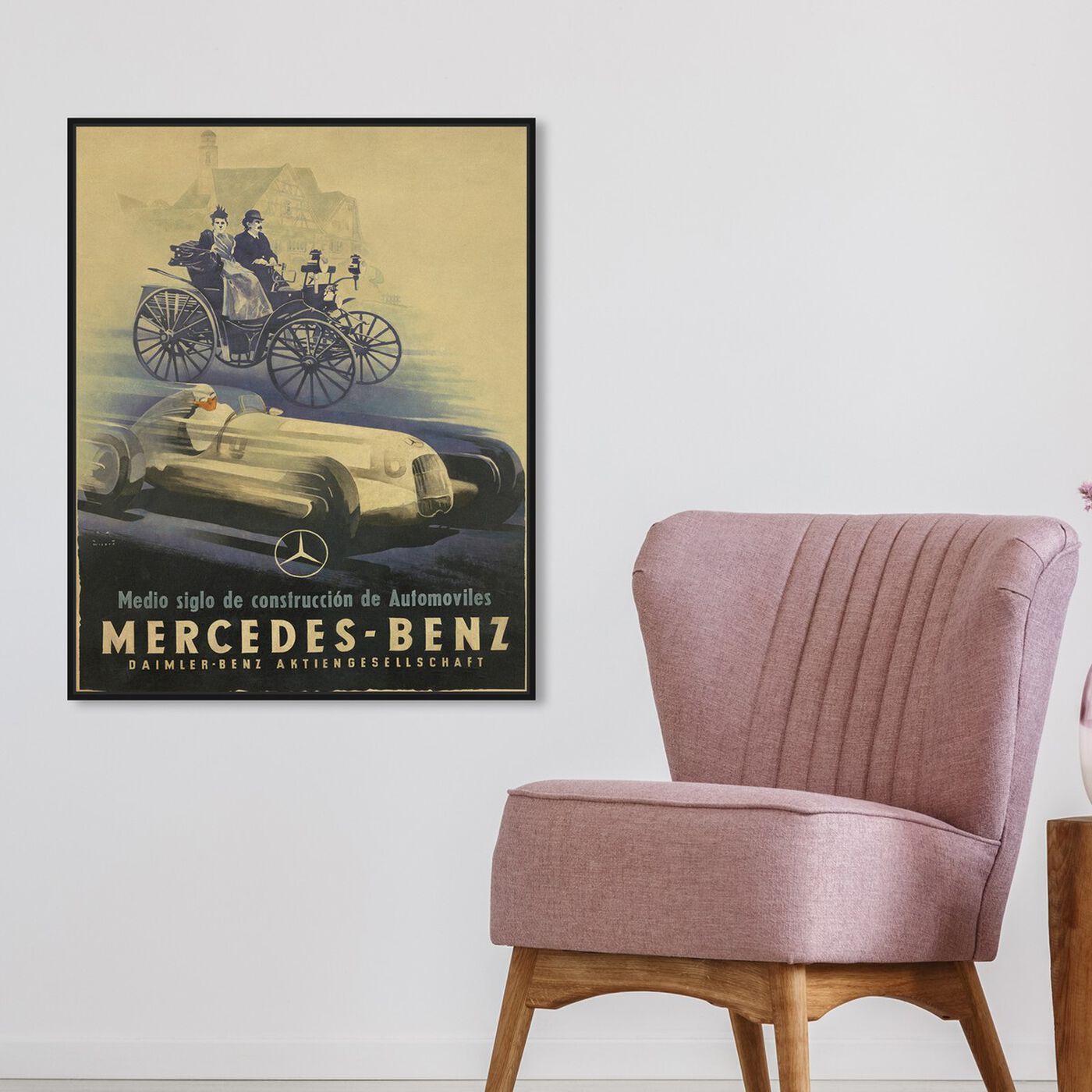 Hanging view of Mercedes Deco featuring advertising and promotional brands art.