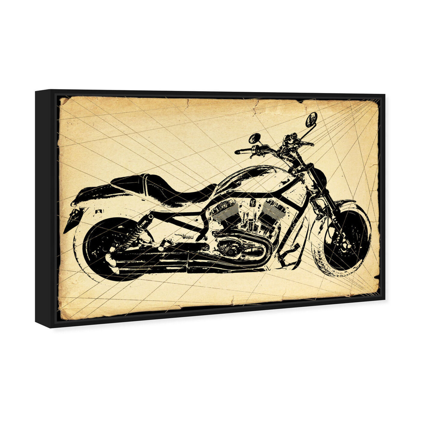 Angled view of Harley Print featuring transportation and motorcycles art.