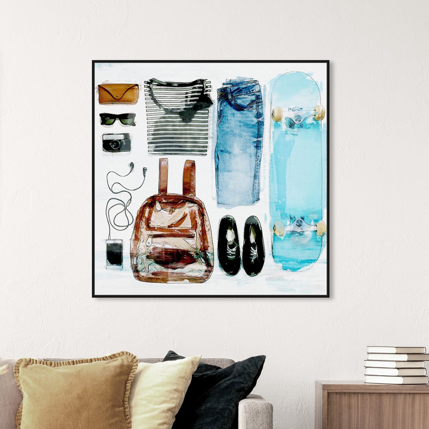 Hanging view of Summer Kit featuring fashion and glam and essentials art.