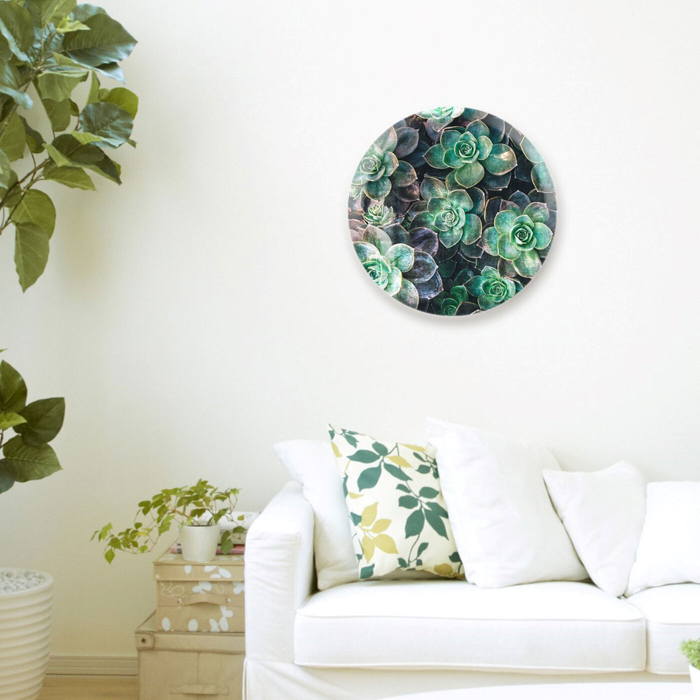 Hanging view of Suculents Circle featuring floral and botanical and botanicals art.