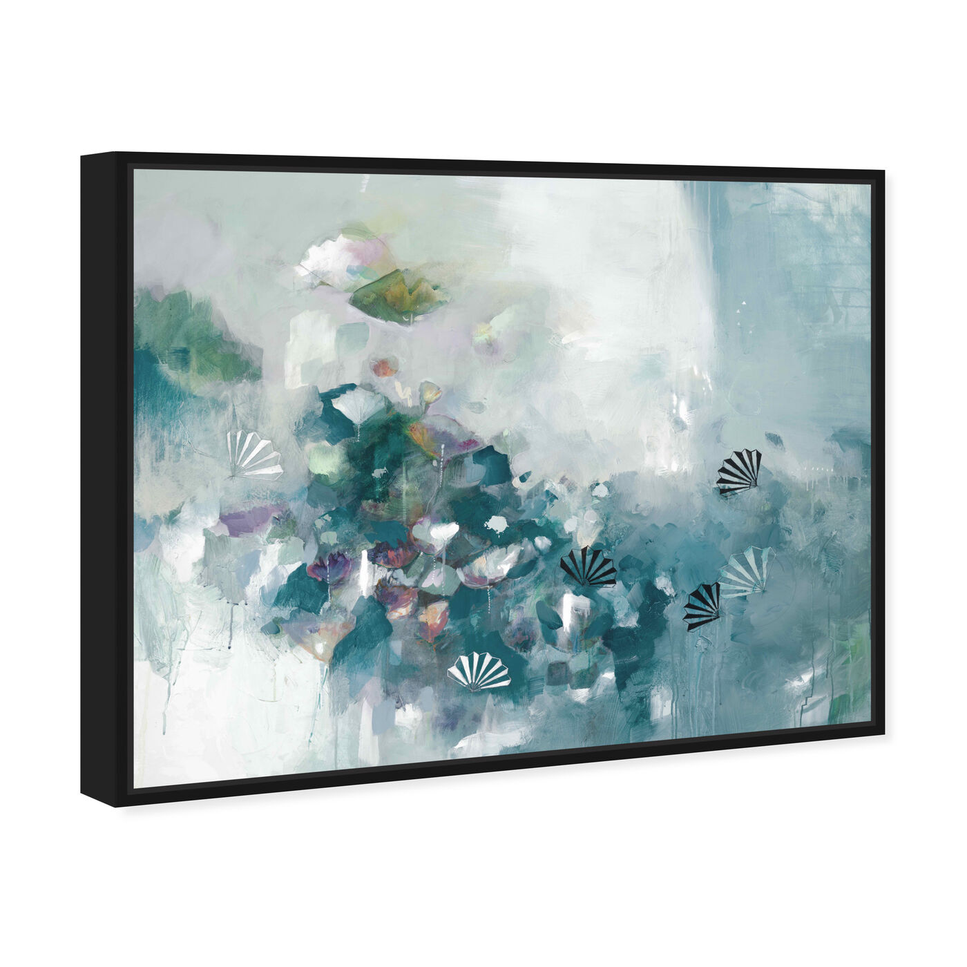 Angled view of Michaela Nessim - Fan Art Blue featuring abstract and flowers art.