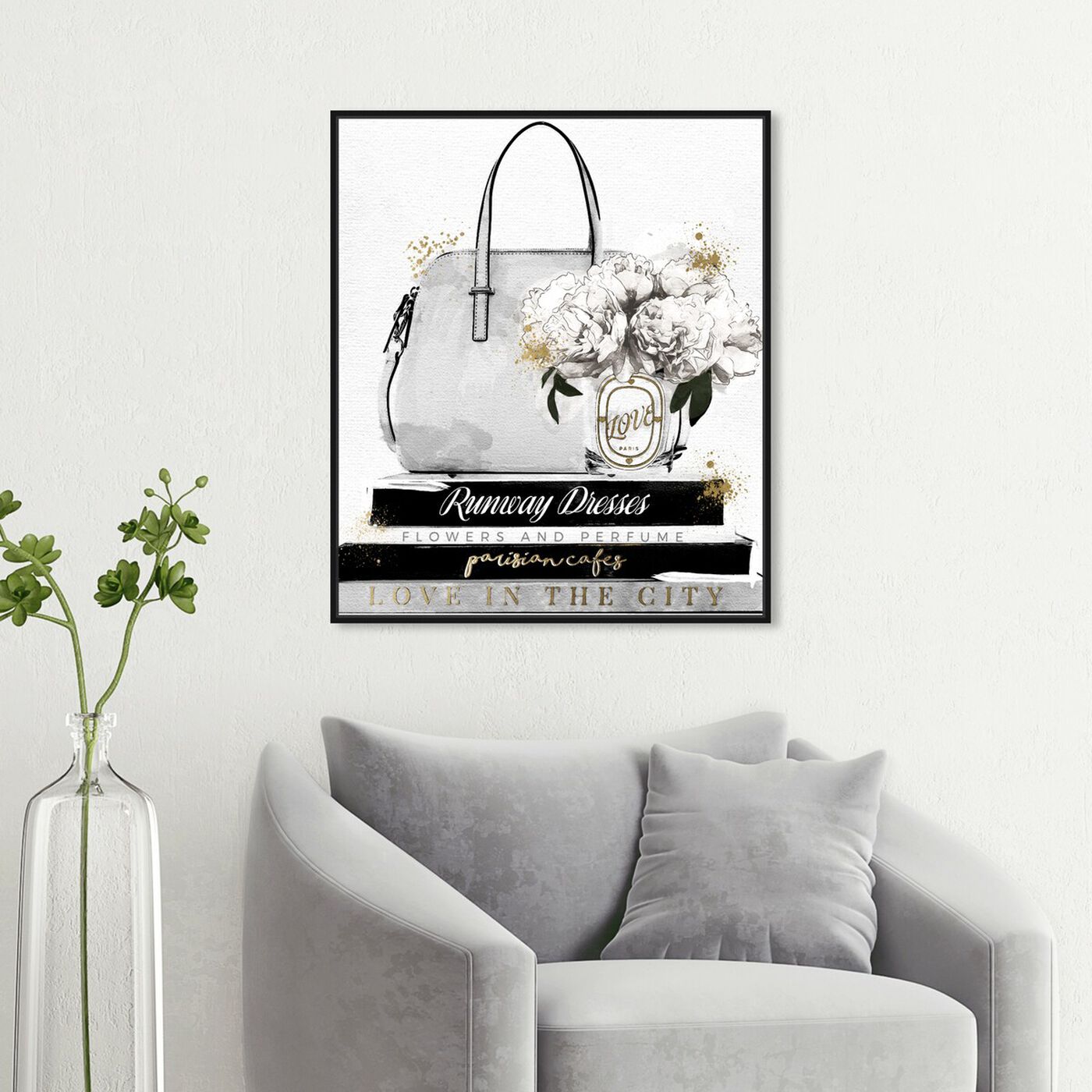 Hanging view of My Purse and Books Classic featuring fashion and glam and handbags art.