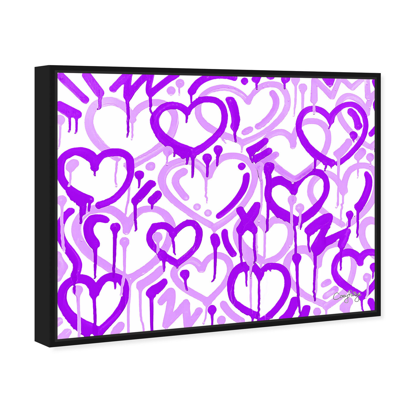 Angled view of Corey Paige - Purple & White Electric Love  featuring fashion and glam and hearts art.