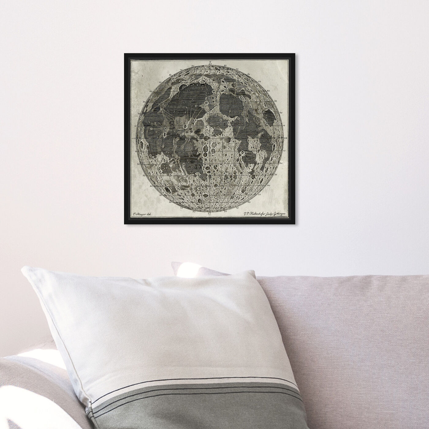 Hanging view of Moon Craters featuring astronomy and space and moons art.