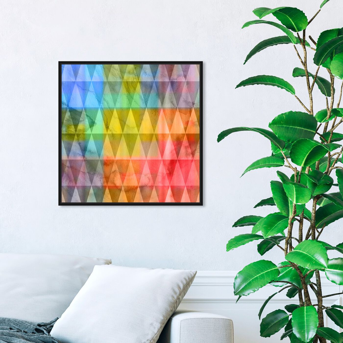Hanging view of Meet Me at Three featuring abstract and geometric art.