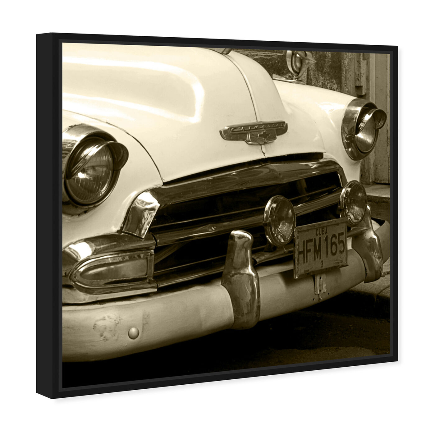 Angled view of Vintage Macchina II featuring transportation and automobiles art.