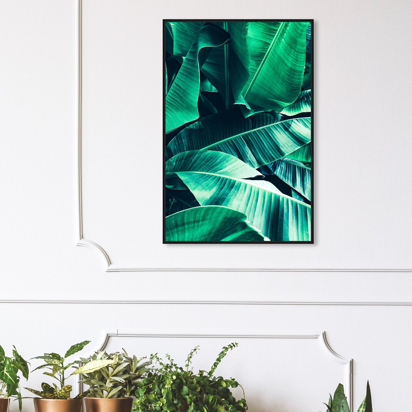 Hanging view of Banana Leaf Icon featuring floral and botanical and botanicals art.