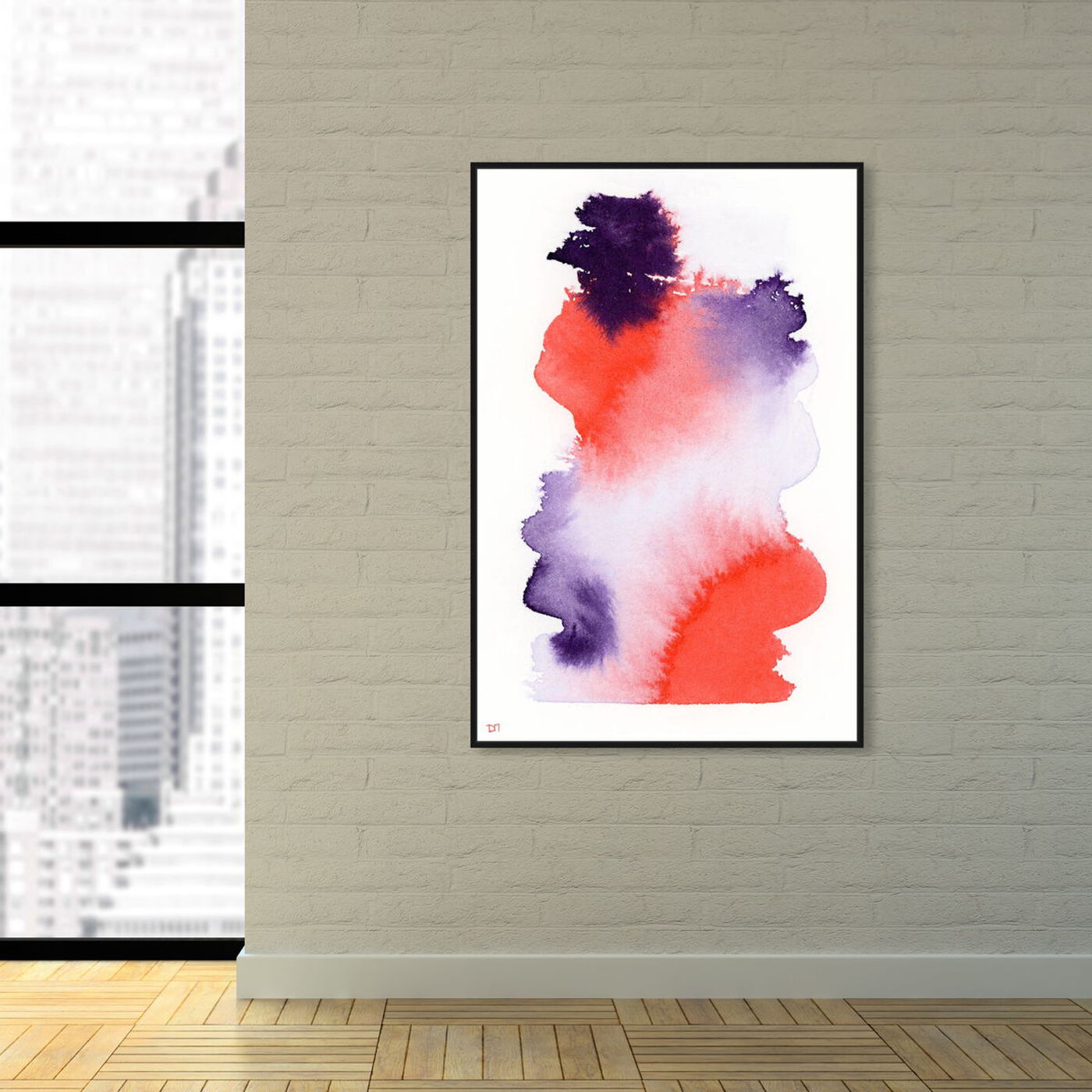 Hanging view of Merged featuring abstract and watercolor art.
