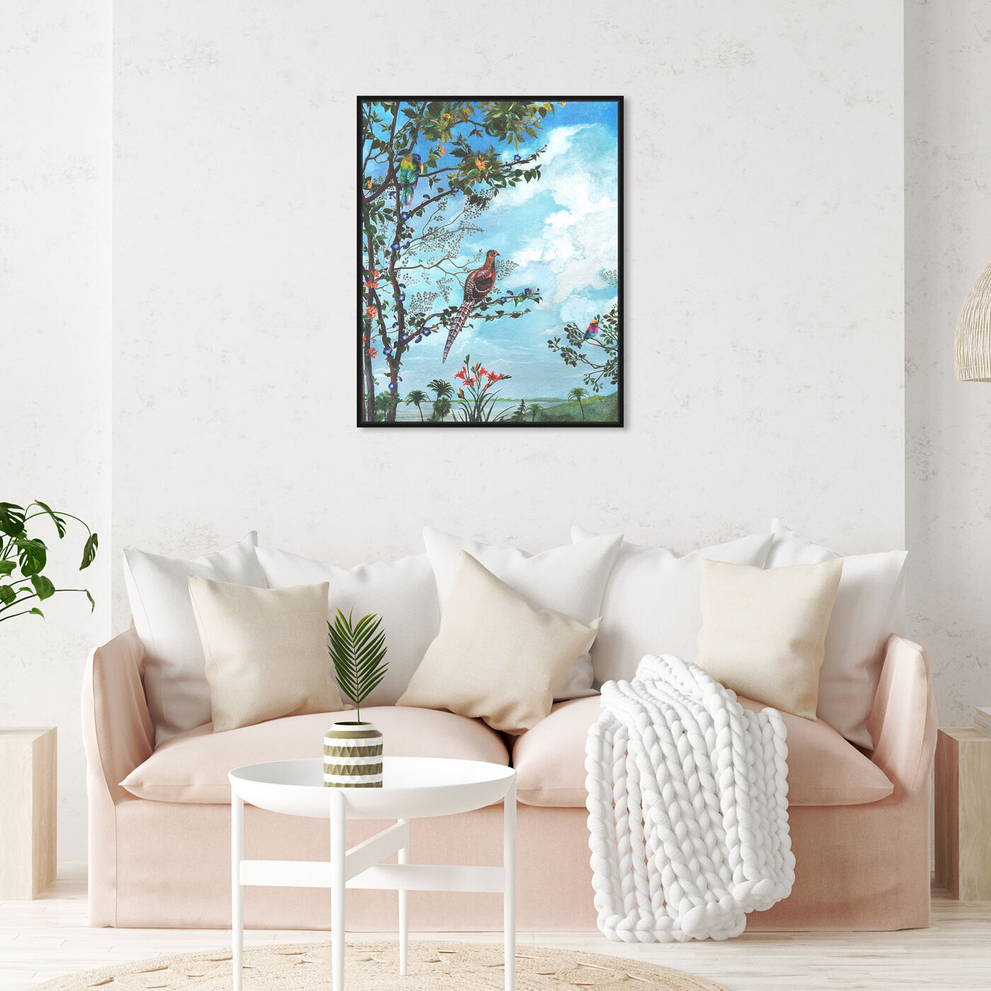 Hanging view of Peaceful Moment Birds featuring animals and birds art.