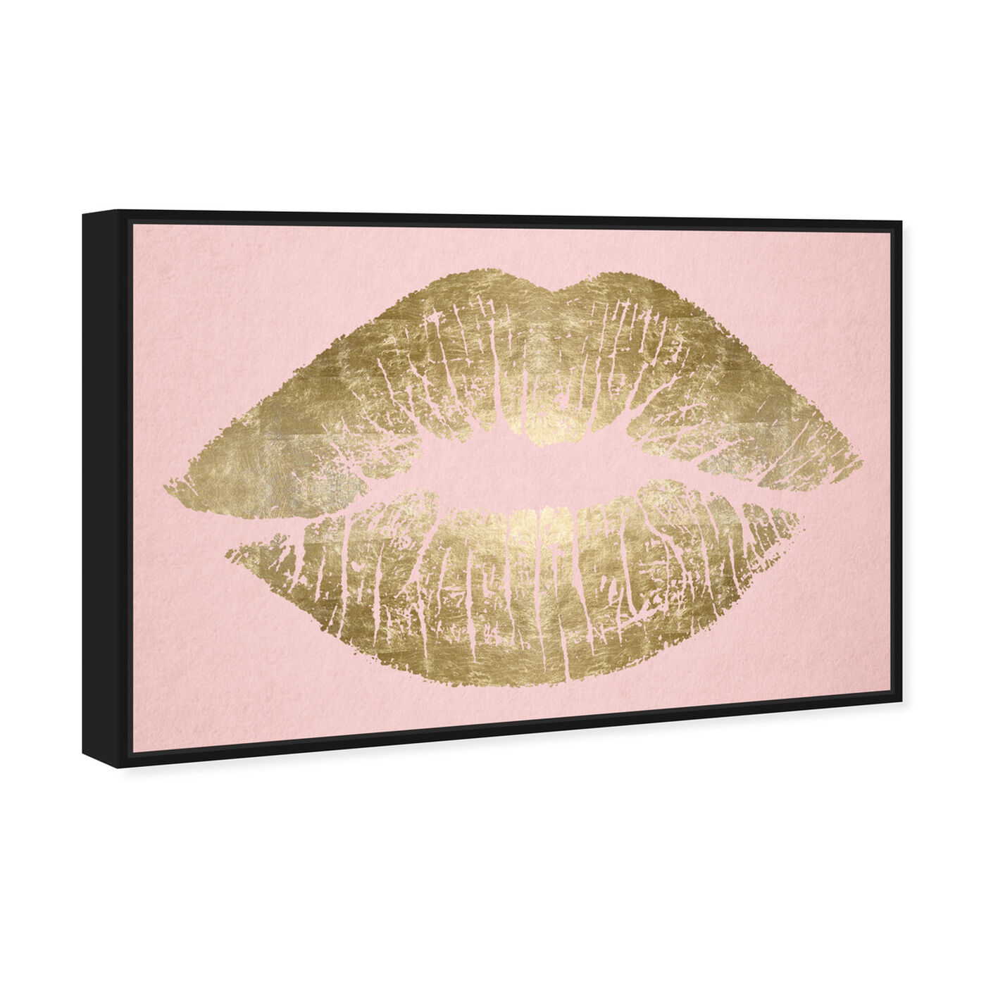 Angled view of Solid Kiss Blush and Gold featuring fashion and glam and lips art.