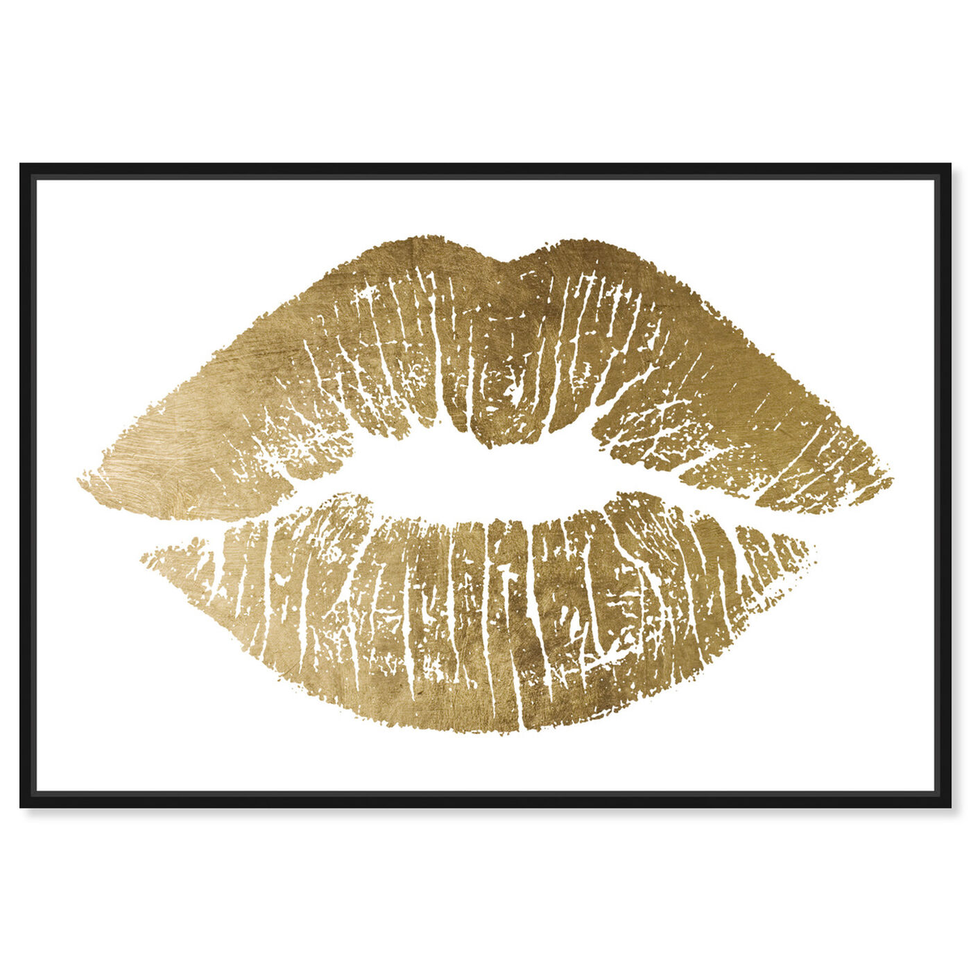 Front view of Solid Kiss Gold Foil featuring fashion and glam and lips art.