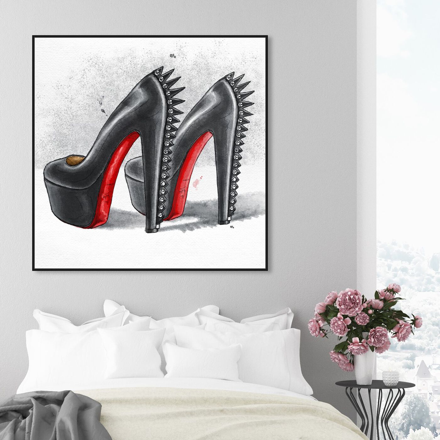 Hanging view of Spikes featuring fashion and glam and shoes art.