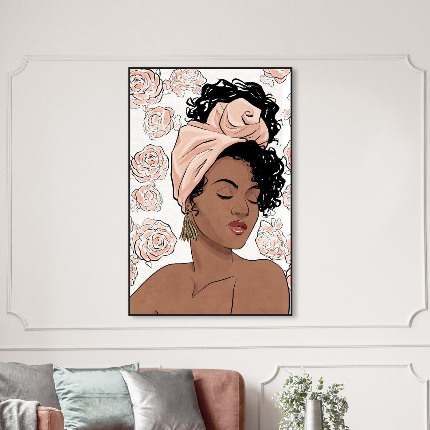 Hanging view of Flower Blush Girl featuring fashion and glam and portraits art.
