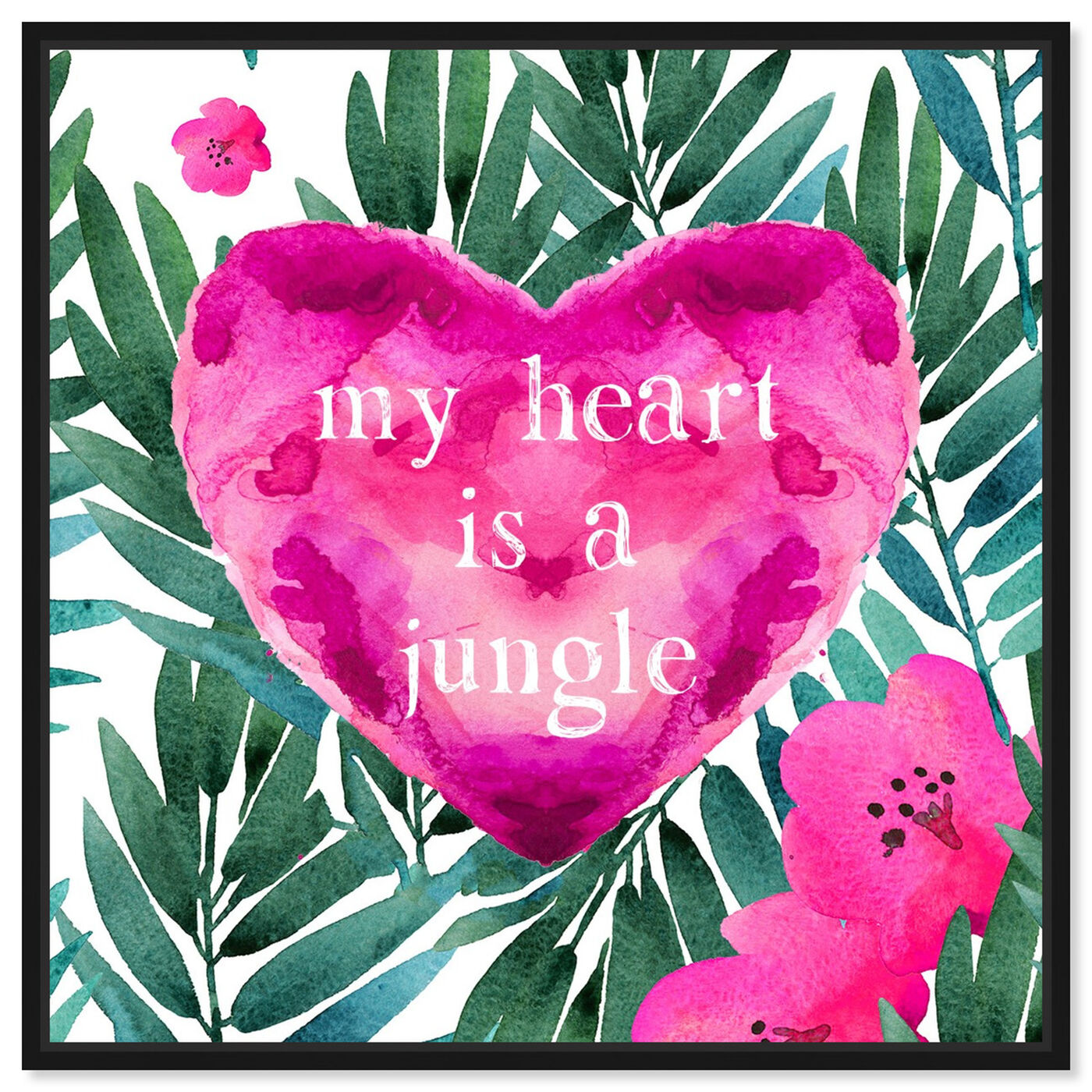 Front view of Jungle Heart featuring typography and quotes and family quotes and sayings art.
