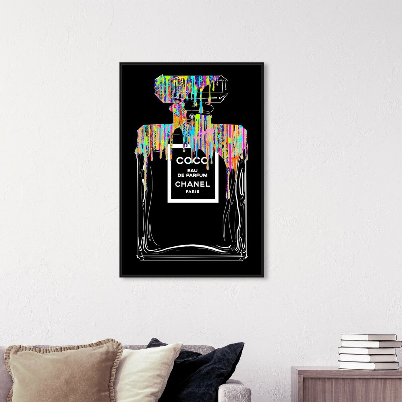 Hanging view of Neon Chrome Perfume featuring fashion and glam and perfumes art.