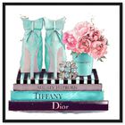 Front view of Modestly Aquamarine Display featuring fashion and glam and shoes art. image number null